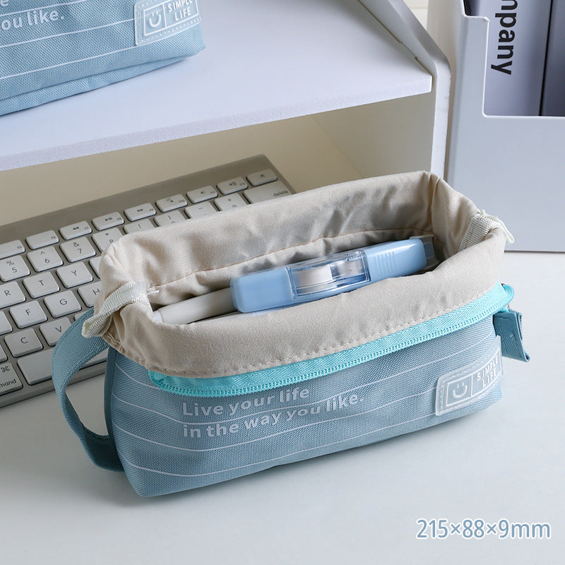 Wholesale New Polyester Fiber Simple Large Capacity Pencil Case